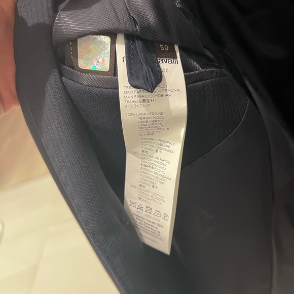 NWOT Navy Blue Roberto Cavalli 2-button Slim Fit Suit - Picture 3 of 8